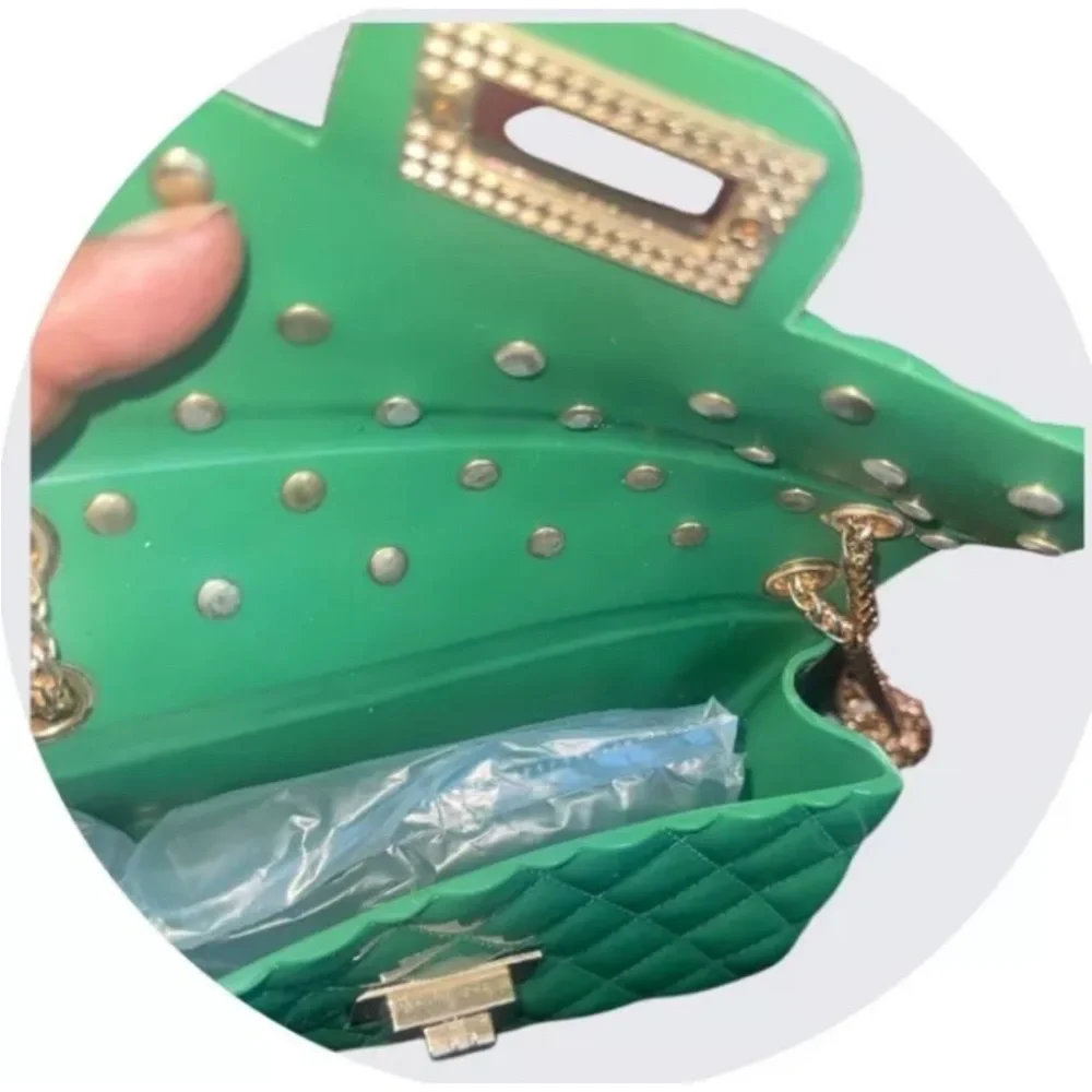 NEW💕JELLY CROSSBODY FASHION BAG W RHINESTONES - Picture 5 of 6